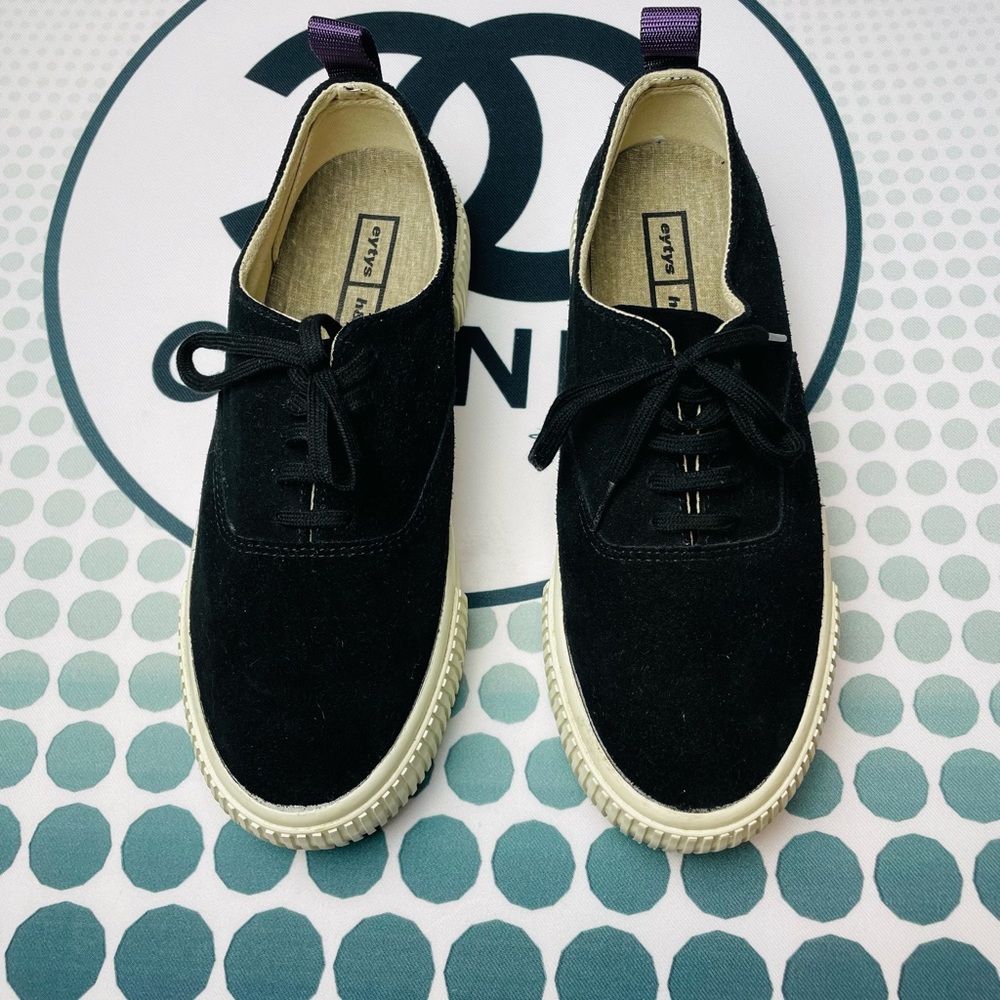 Eytys H&M Men's Low Top 1.5 Inch Platform Black Fashion Sneakers Size 7.5